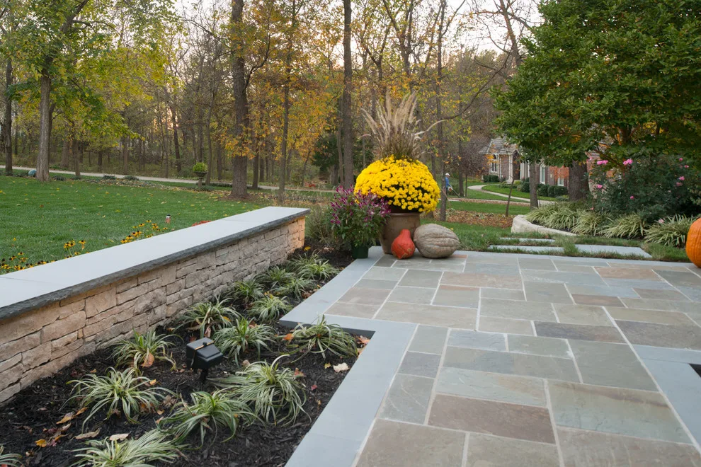 Kowalik Front Entryway with Fountain by Maverick Landscaping, Porch And Patio - Photo 100