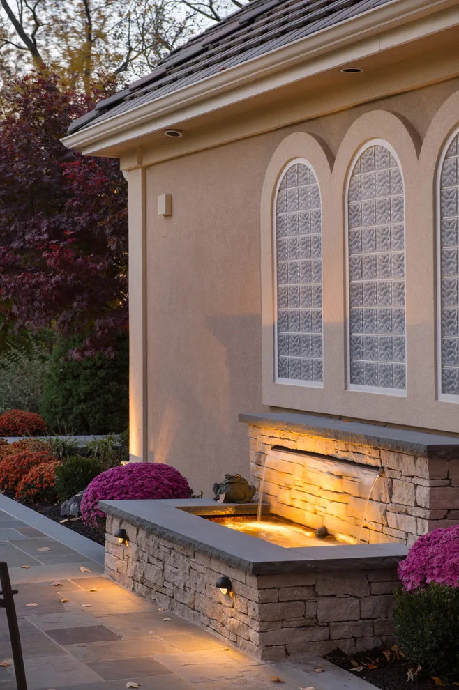 Kowalik Front Entryway with Fountain by Maverick Landscaping, Porch And Patio - Photo 50