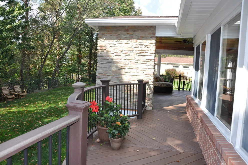 Greensberg Deck, Pavilion, Fireplace, and Spa Area by Karl Steinmetz Landscape Architect - Photo 3
