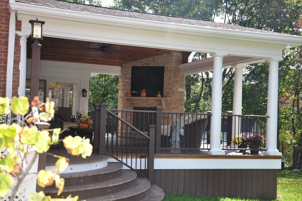Greensberg Deck, Pavilion, Fireplace, and Spa Area by Karl Steinmetz Landscape Architect - Photo 4