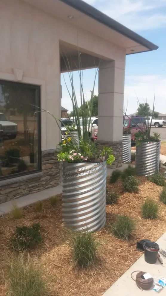 Metal Flower Pipe Planters by Austex Landscape - Photo 3