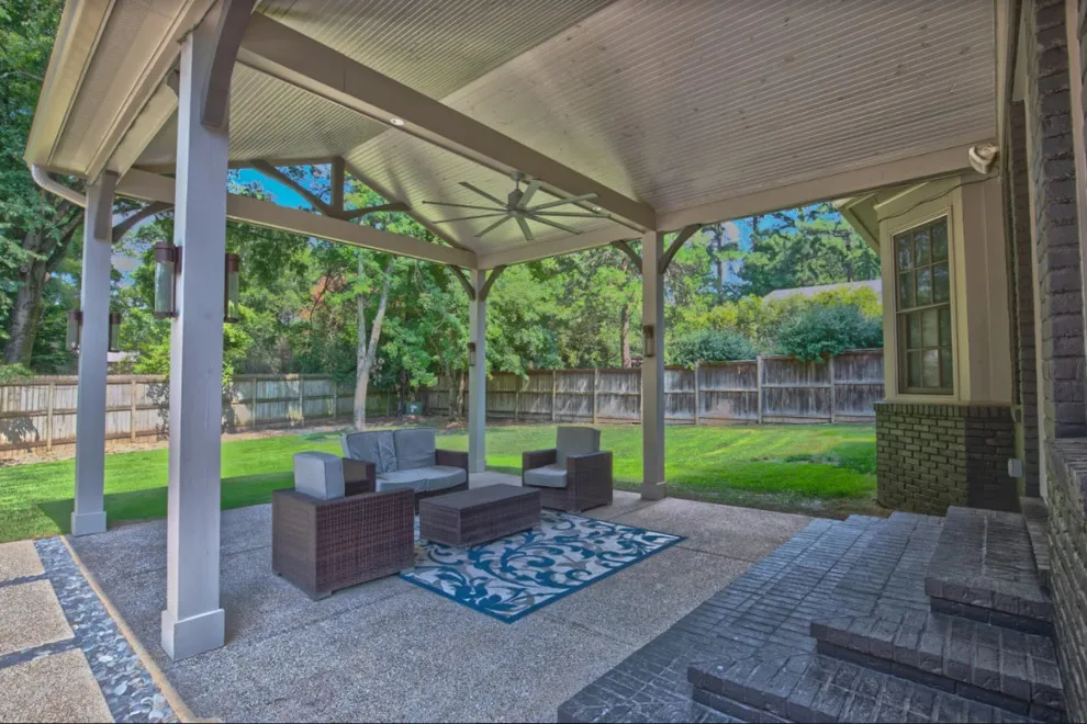 Patio with Pool and Fire Pit Shelter by Covenant Pool And Landscape - Photo 6