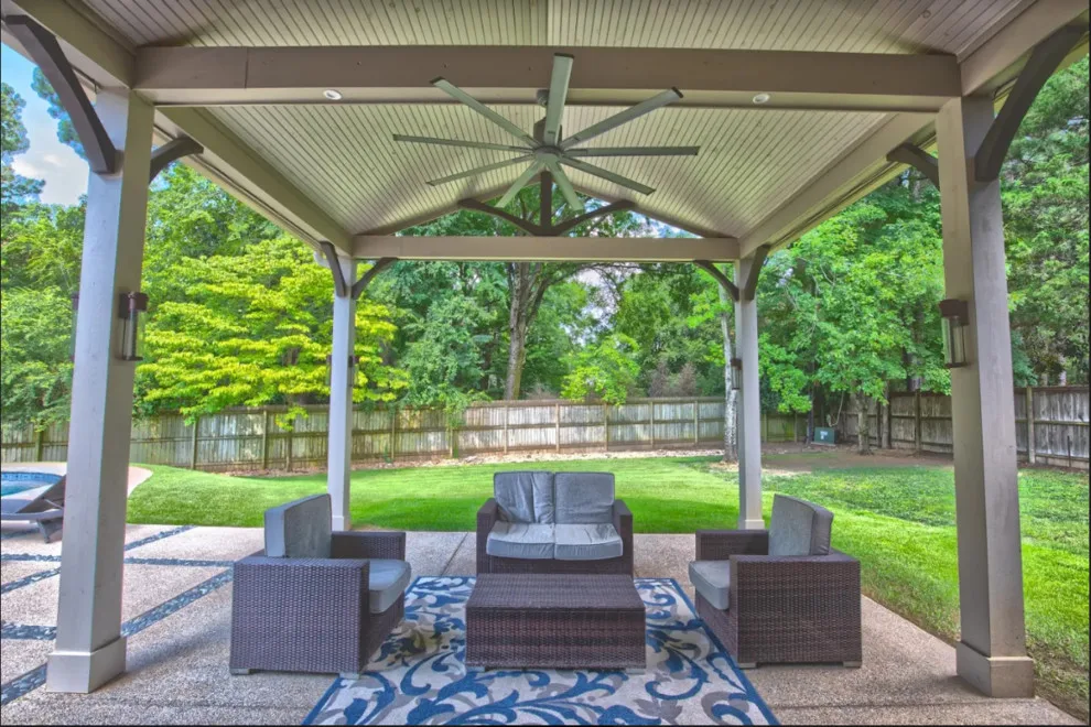 Patio with Pool and Fire Pit Shelter by Covenant Pool And Landscape - Photo 5