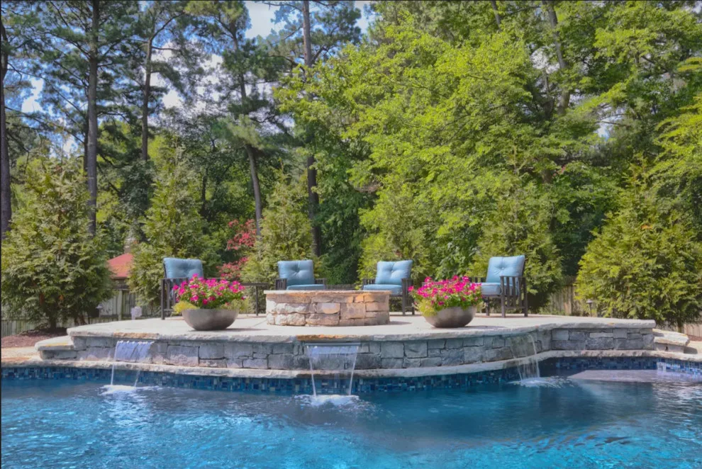 Patio with Pool and Fire Pit Shelter by Covenant Pool And Landscape - Photo 4