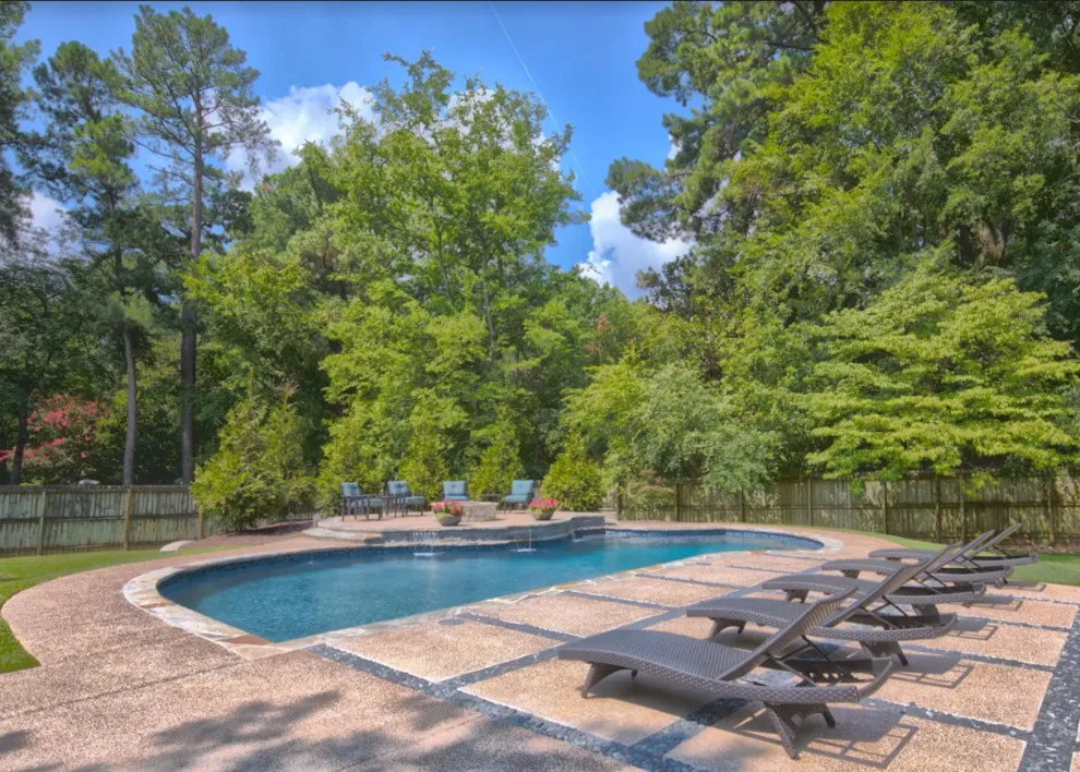Patio with Pool and Fire Pit Shelter by Covenant Pool And Landscape - Photo 3