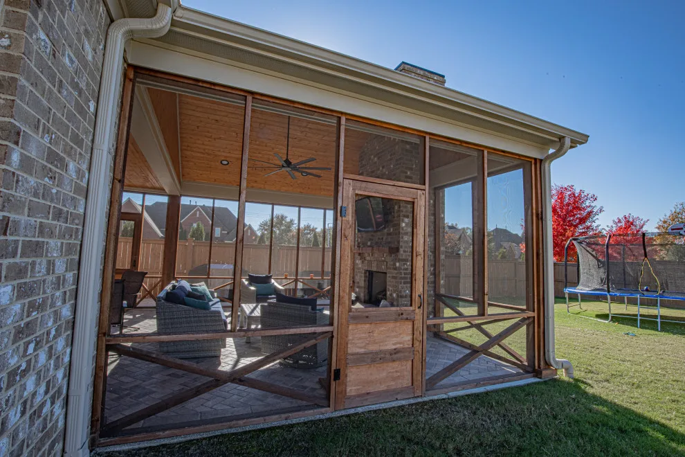 Porch with Fireplace Installation in Collierville, TN by Covenant Pool And Landscape - Photo 10