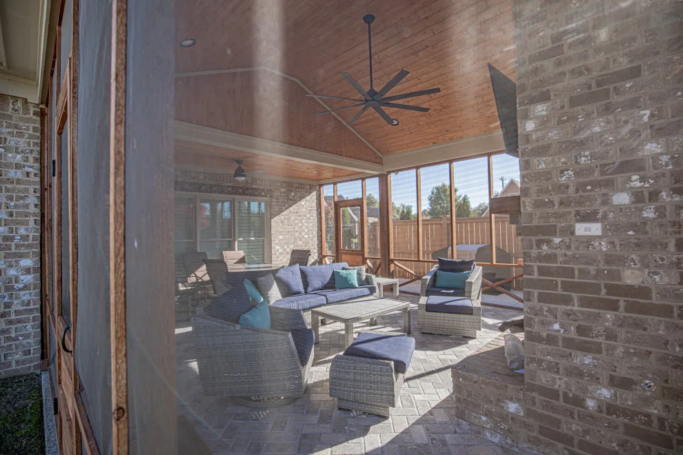 Porch with Fireplace Installation in Collierville, TN by Covenant Pool And Landscape - Photo 3