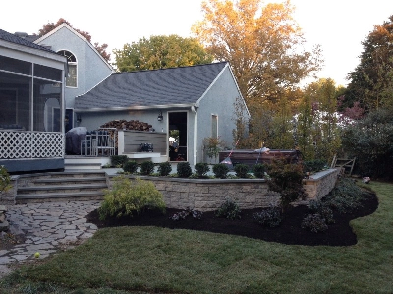 Composite Deck and Bluestone Terrace with Sunken Hottub by Christopher A. Zeek LandscapeDesign&Construction - Photo 6