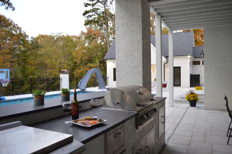 Elegant Pool and Outdoor Cooking Area by Carex Design Group - Photo 5
