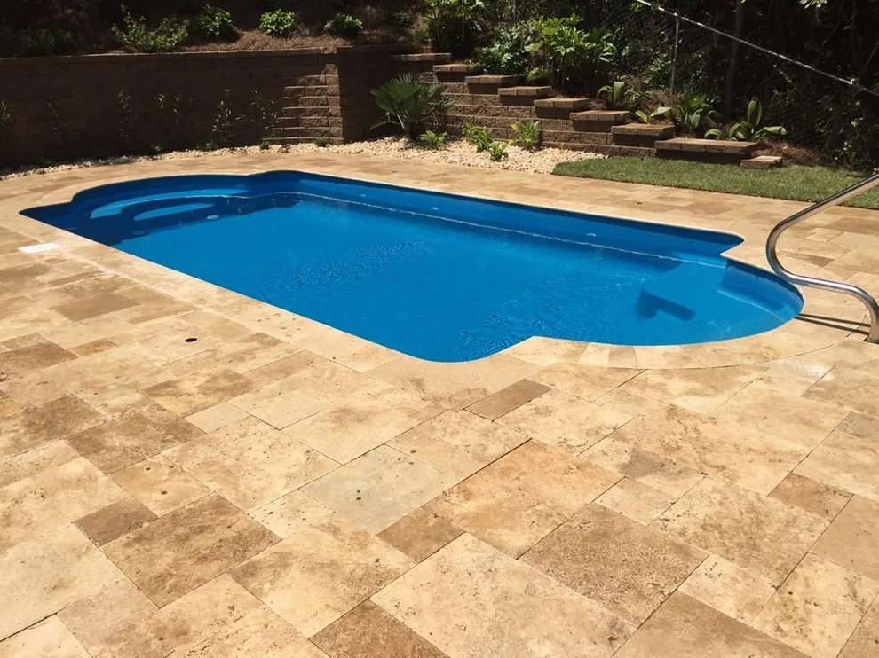 Retaining Wall and Landscaping for Travertine Pool Deck by Yardworks, Inc. - Photo 9