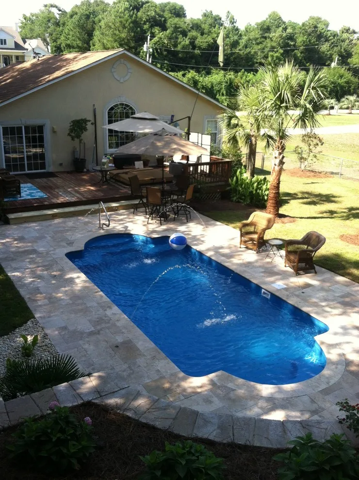 Retaining Wall and Landscaping for Travertine Pool Deck by Yardworks, Inc. - Photo 2