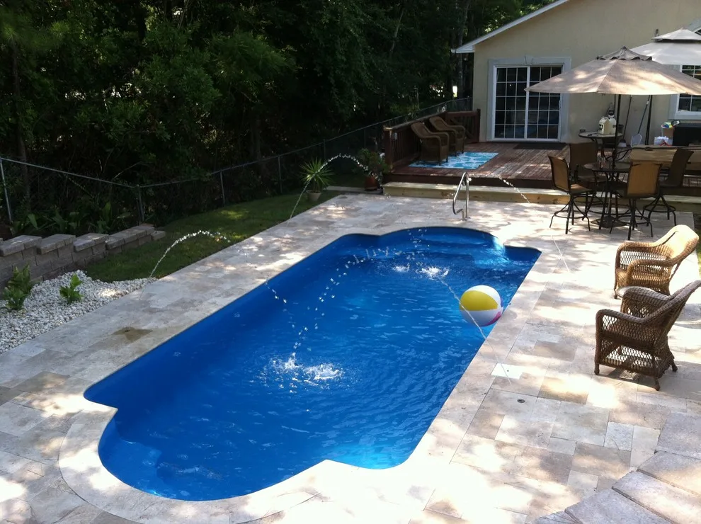 Retaining Wall and Landscaping for Travertine Pool Deck by Yardworks, Inc. - Photo 4