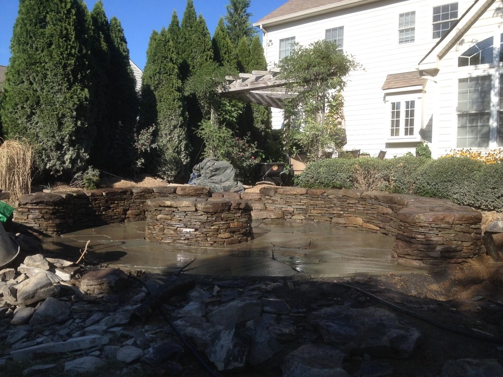 Flagstone and Fieldstone Firepit by Christopher A. Zeek LandscapeDesign&Construction - Photo 7