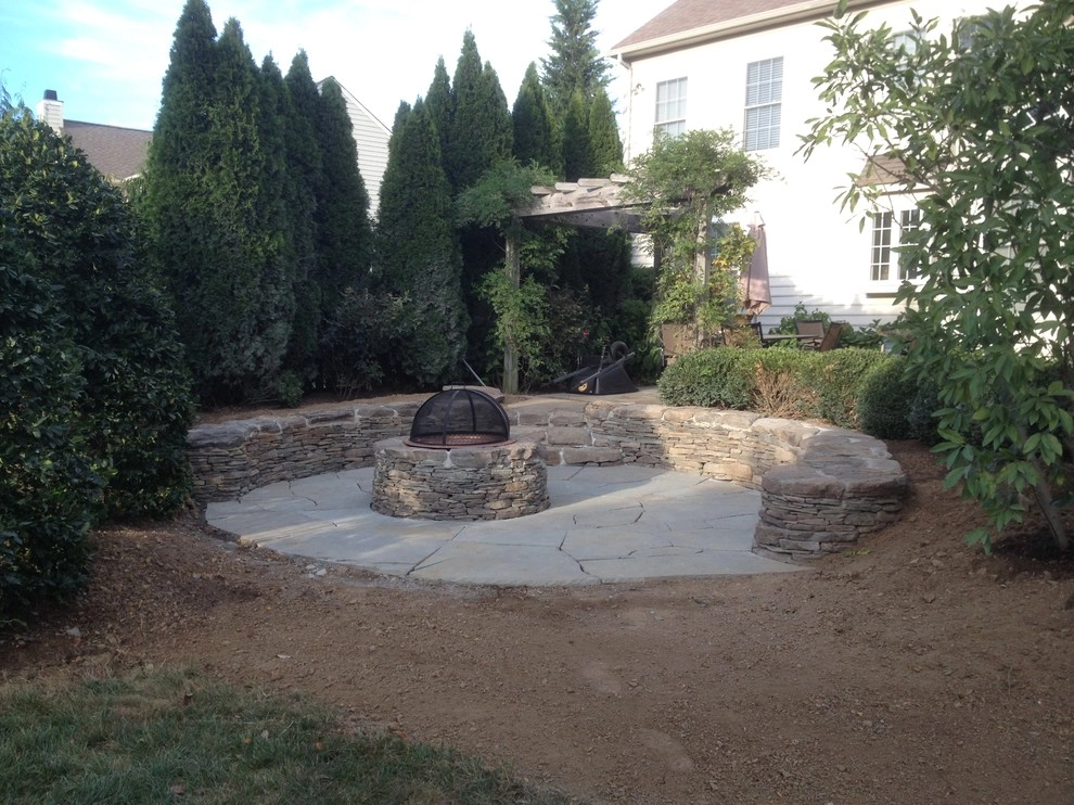 Flagstone and Fieldstone Firepit by Christopher A. Zeek LandscapeDesign&Construction - Photo 2