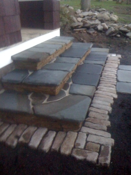 Craftsman Cottage with Tumbled Bluestone Stairs by Christopher A. Zeek LandscapeDesign&Construction - Photo 3