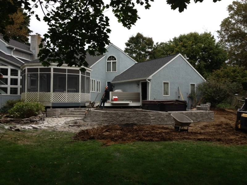 Composite Deck and Bluestone Terrace with Sunken Hottub by Christopher A. Zeek LandscapeDesign&Construction - Photo 2