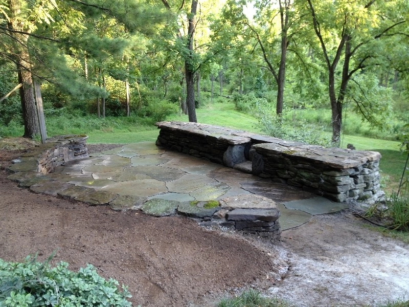 Woodland Flagstone Patio with Firepit by Christopher A. Zeek LandscapeDesign&Construction - Photo 5