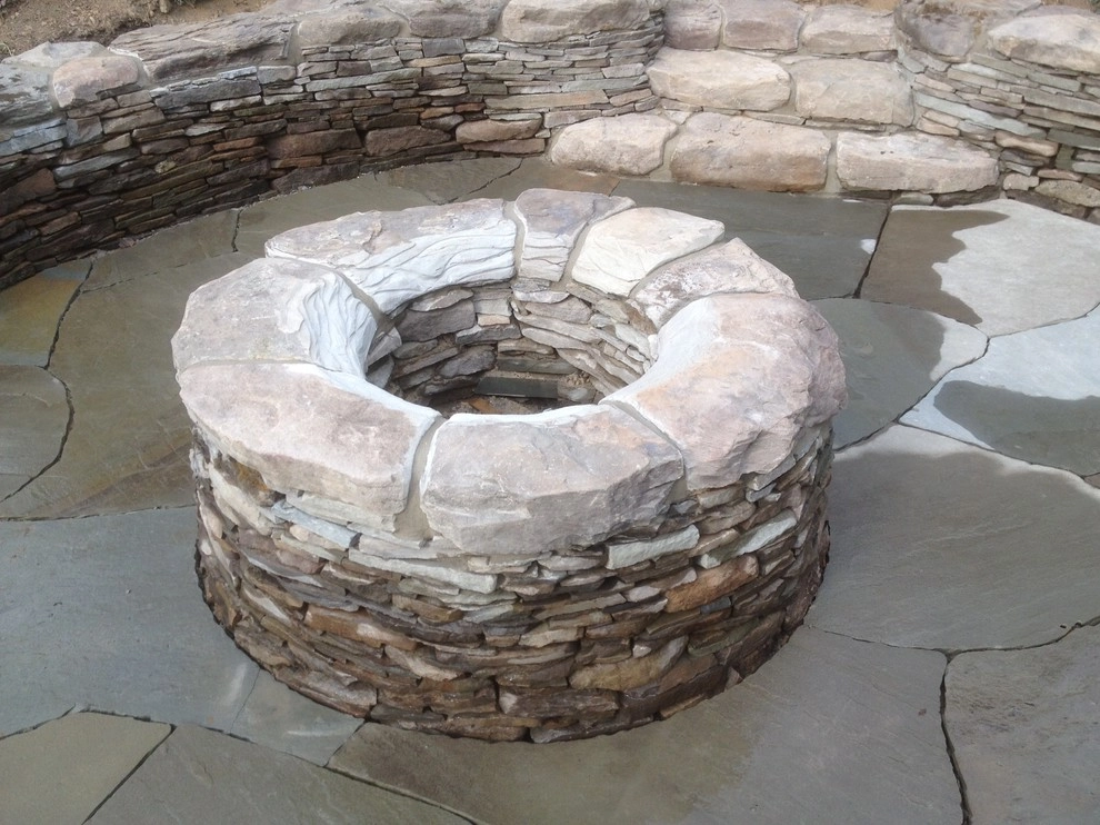 Flagstone and Fieldstone Firepit by Christopher A. Zeek LandscapeDesign&Construction - Photo 5