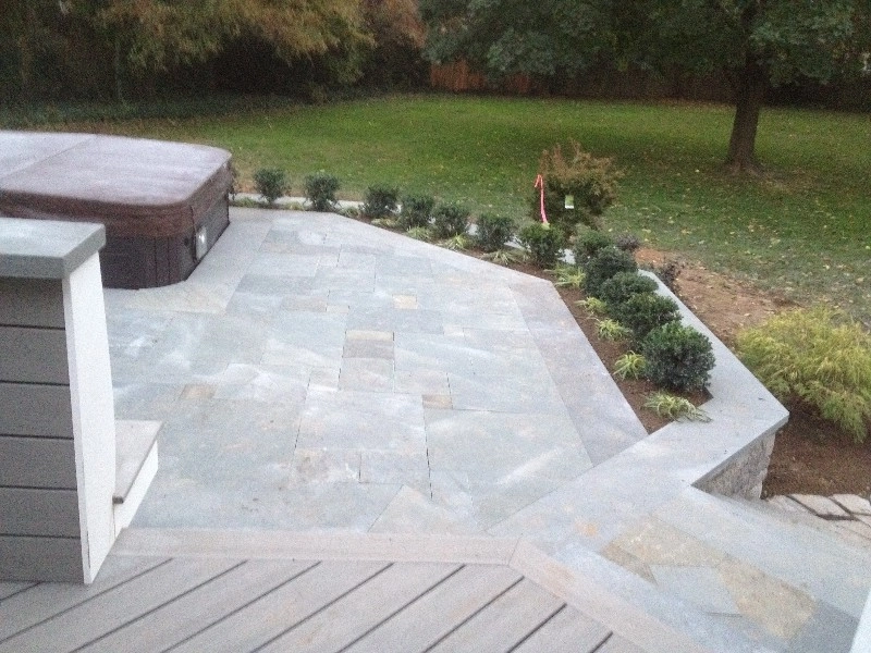 Composite Deck and Bluestone Terrace with Sunken Hottub by Christopher A. Zeek LandscapeDesign&Construction - Photo 5