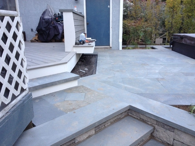 Composite Deck and Bluestone Terrace with Sunken Hottub by Christopher A. Zeek LandscapeDesign&Construction - Photo 4