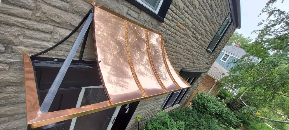 Copper canopy for doors by Optimal Copper Gutters & Roof Chicago - Photo 2
