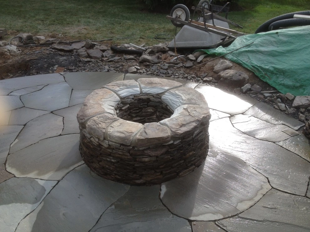 Flagstone and Fieldstone Firepit by Christopher A. Zeek LandscapeDesign&Construction - Photo 3