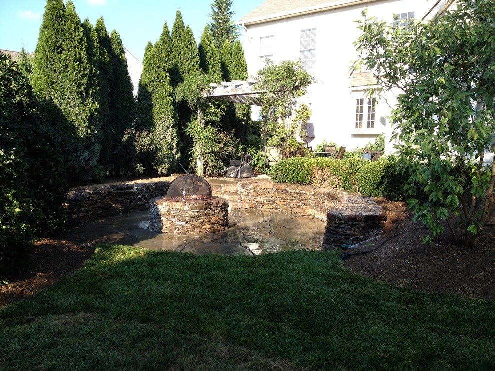 Flagstone and Fieldstone Firepit by Christopher A. Zeek LandscapeDesign&Construction - Photo 9