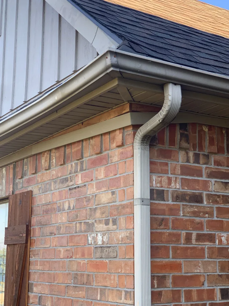 Replacement of outdated clay color system with new Terra bronze gutter by Sharp Seamless Gutter - Photo 5
