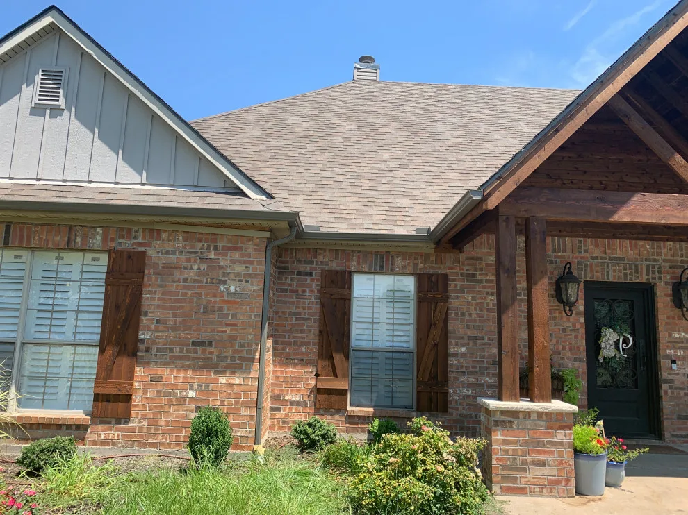 Replacement of outdated clay color system with new Terra bronze gutter by Sharp Seamless Gutter - Photo 8
