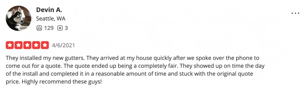 Client Feedback by Eastside Roofing Inc - Photo 2