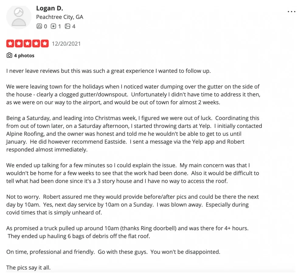 Client Feedback by Eastside Roofing Inc - Photo 8