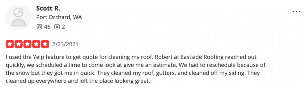 Client Feedback by Eastside Roofing Inc - Photo 4
