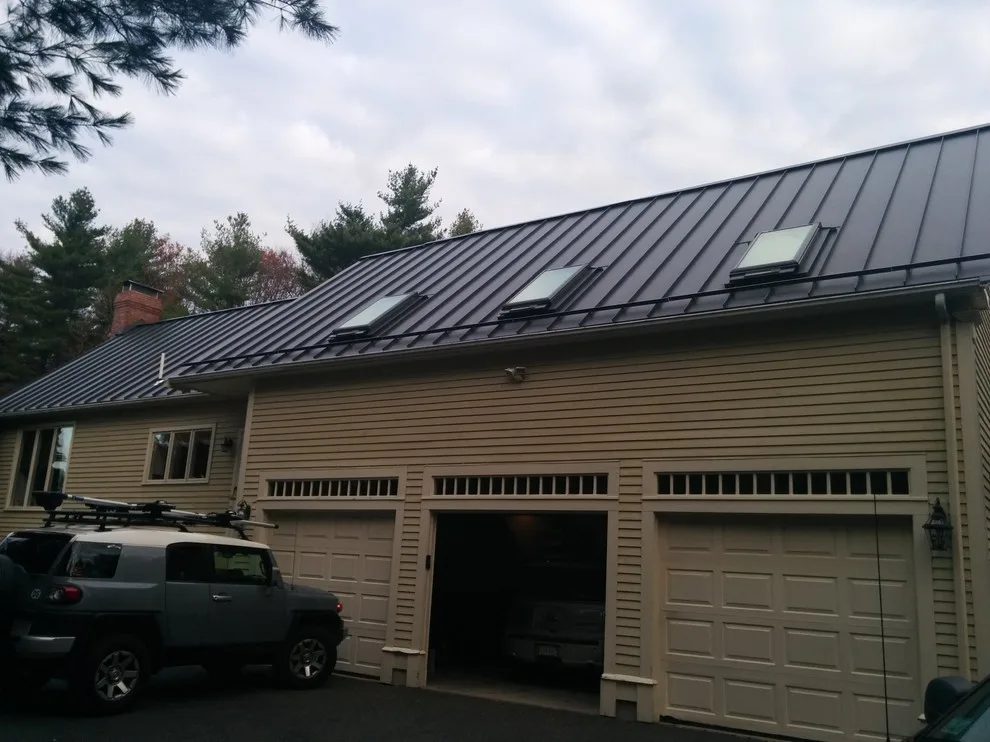 Dover, MA. Blended Rustic Aluminum Shake and Standing Seam Roofing. by Classic Metal Roofs, LLC - Photo 2