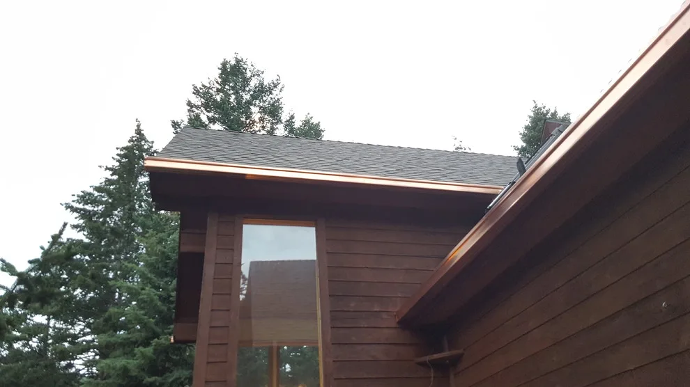Sustainable Copper Box Gutter and Round Copper Downspout by Precision Seamless Gutters LLC - Photo 6