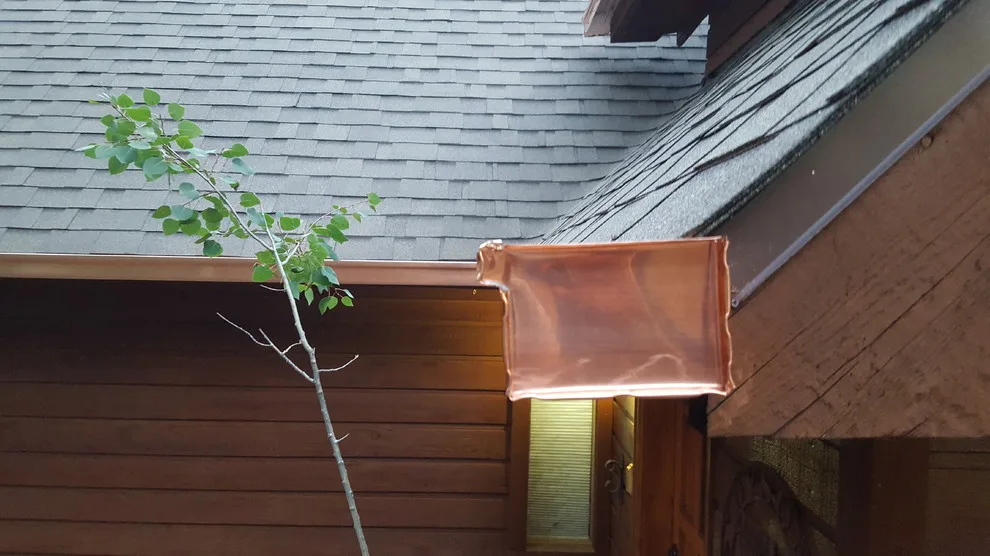 Sustainable Copper Box Gutter and Round Copper Downspout by Precision Seamless Gutters LLC - Photo 4