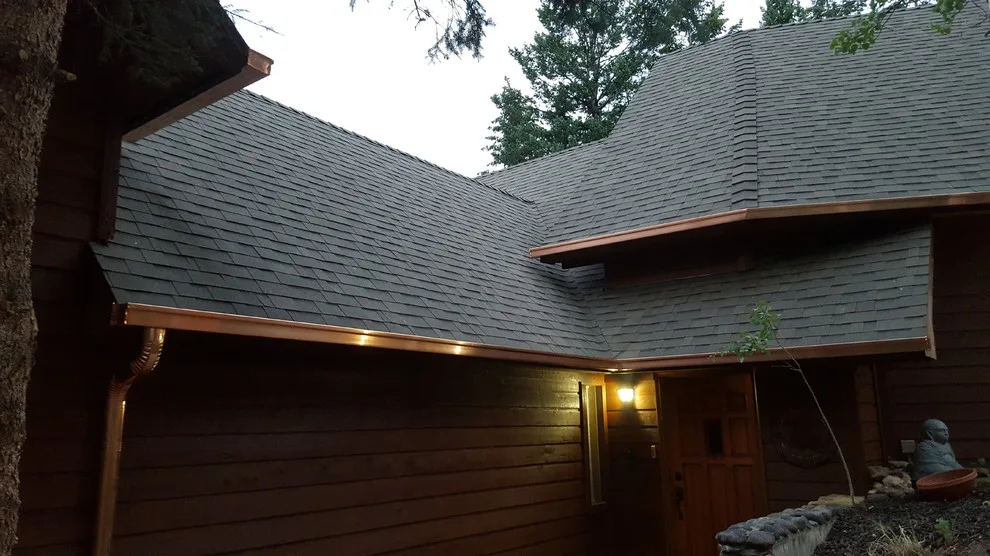Sustainable Copper Box Gutter and Round Copper Downspout by Precision Seamless Gutters LLC - Photo 7