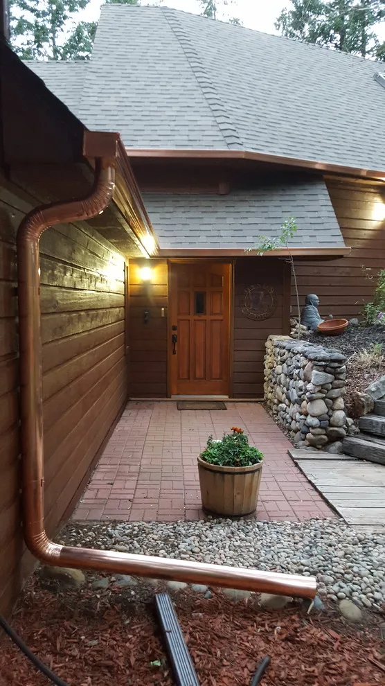 Sustainable Copper Box Gutter and Round Copper Downspout by Precision Seamless Gutters LLC - Photo 2