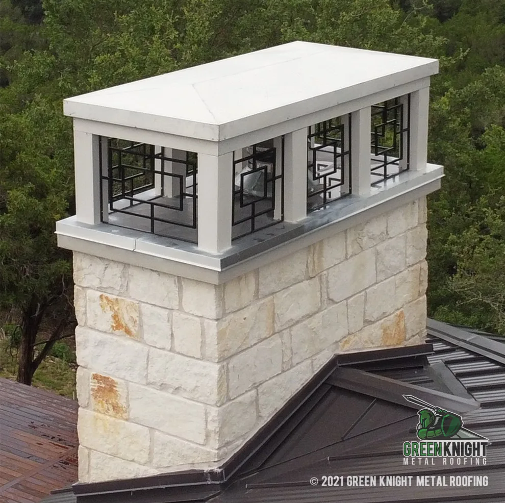 Custom Chimney Cap with Standing Seam by Green Knight Metal Roofing - Photo 2