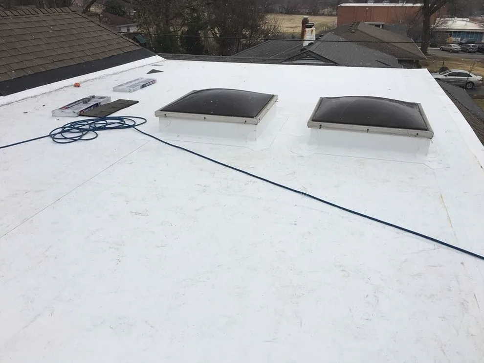 TPO and Skylights Project in Roeland Park by Easton Roofing - Photo 4