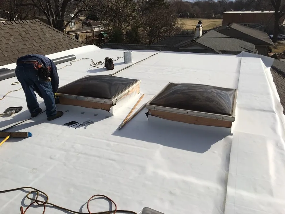 TPO and Skylights Project in Roeland Park by Easton Roofing - Photo 14