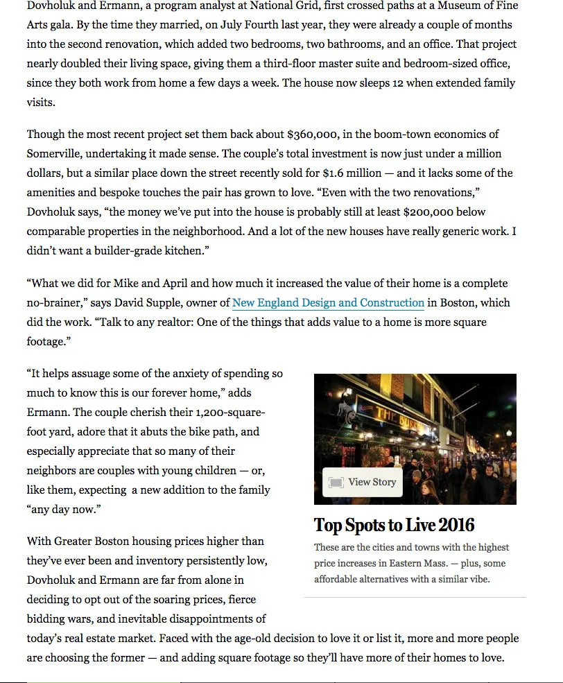 Highlighted - The Boston Globe April 2016 by New England Design & Construction - Photo 3