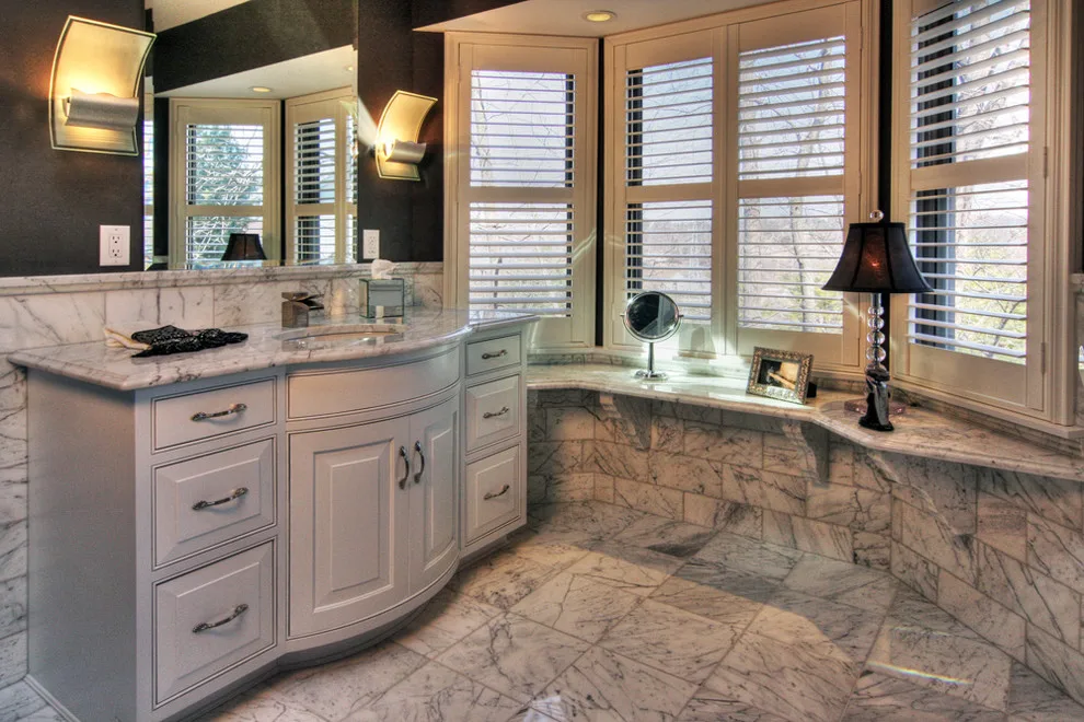 Des Peres, MO Marble Luxury Bathroom by Mosby Building Arts - Photo 4