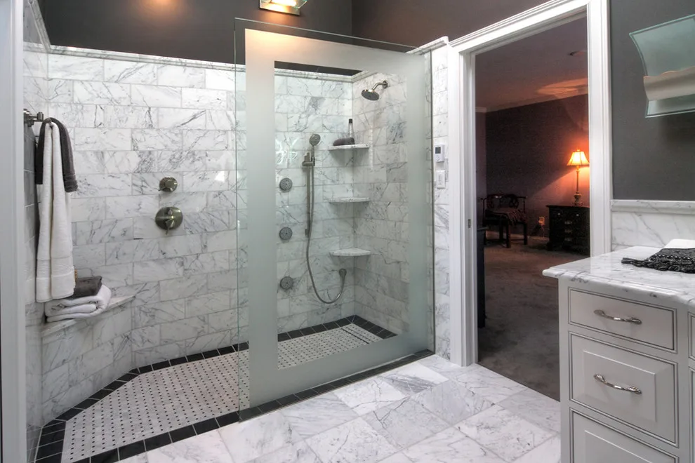 Des Peres, MO Marble Luxury Bathroom by Mosby Building Arts - Photo 5