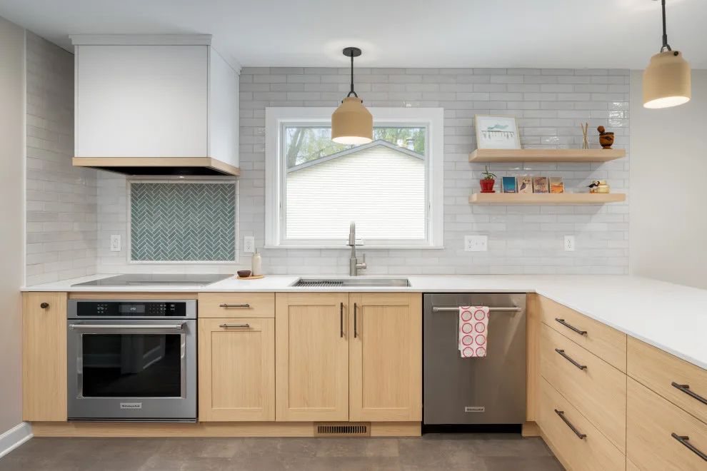 Stylish Sage and Gray Kitchen by Wise Design & Remodel LLC - Photo 5