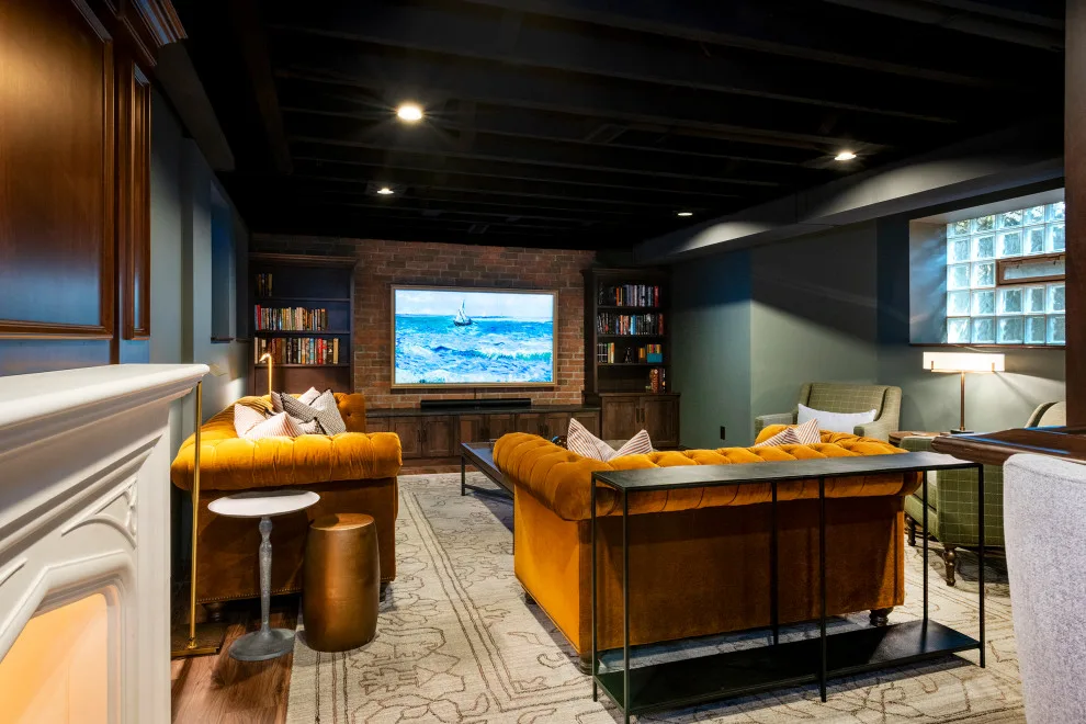 Akron Basement Renovation Featuring a Comfortable Media Space and Custom Bar by Hurst Design Build Remodel - Photo 18