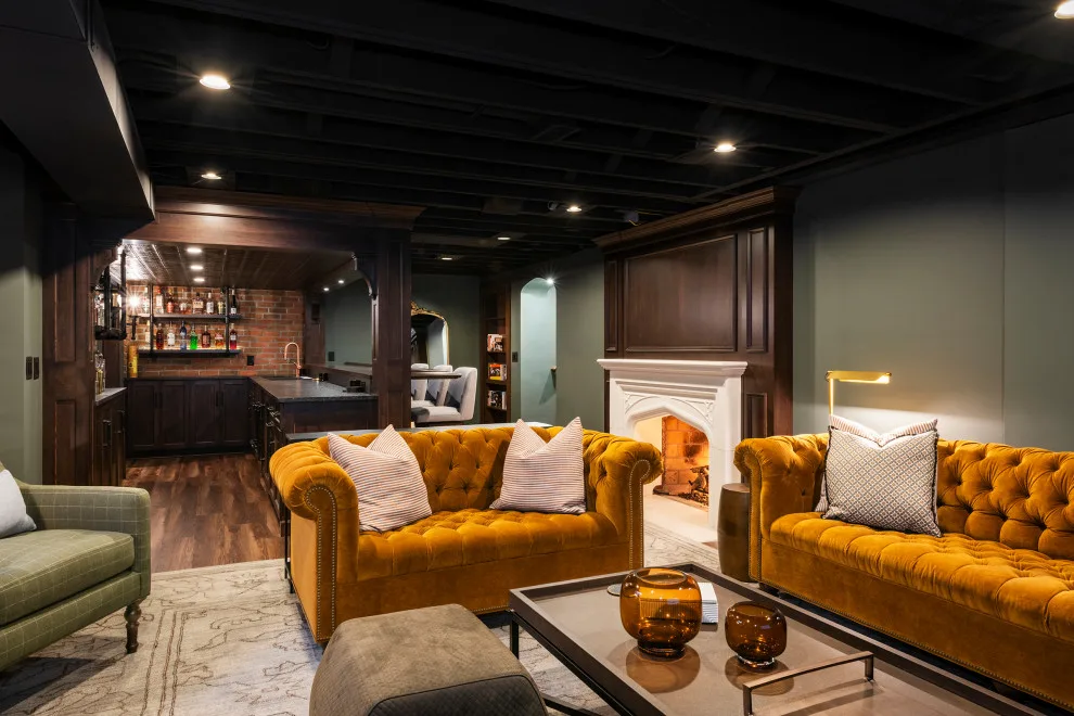 Akron Basement Renovation Featuring a Comfortable Media Space and Custom Bar by Hurst Design Build Remodel - Photo 6