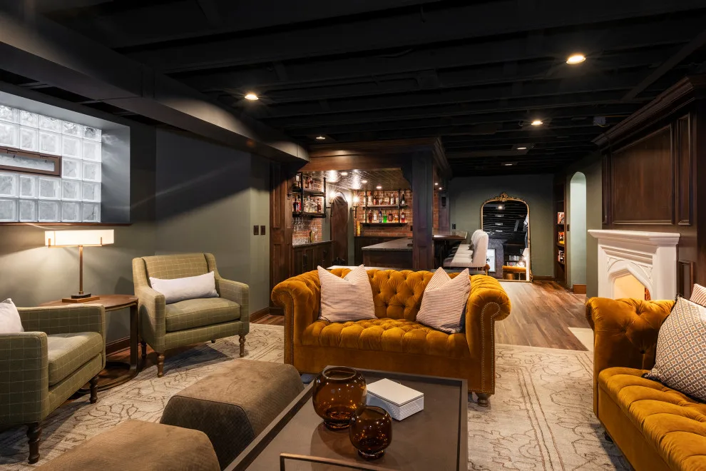 Akron Basement Renovation Featuring a Comfortable Media Space and Custom Bar by Hurst Design Build Remodel - Photo 9