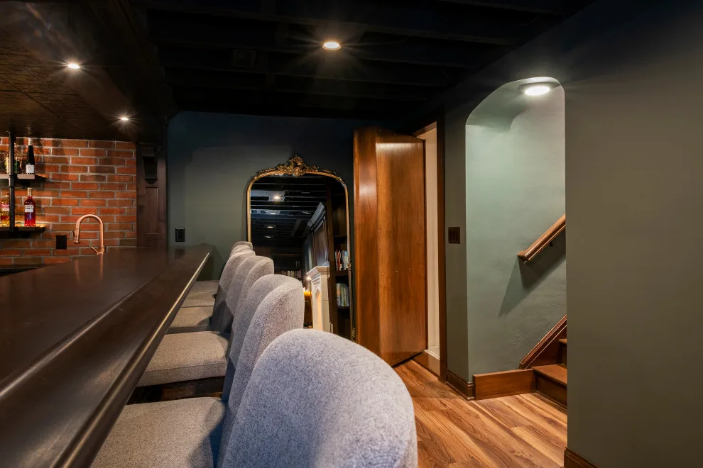 Akron Basement Renovation Featuring a Comfortable Media Space and Custom Bar by Hurst Design Build Remodel - Photo 12