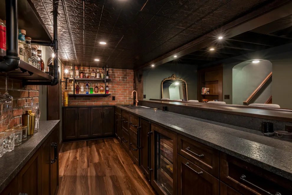 Akron Basement Renovation Featuring a Comfortable Media Space and Custom Bar by Hurst Design Build Remodel - Photo 10