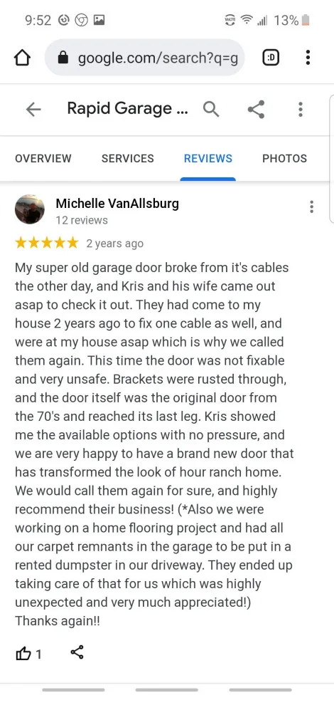Customer Feedback by Rapid Garage Door Service - Photo 54